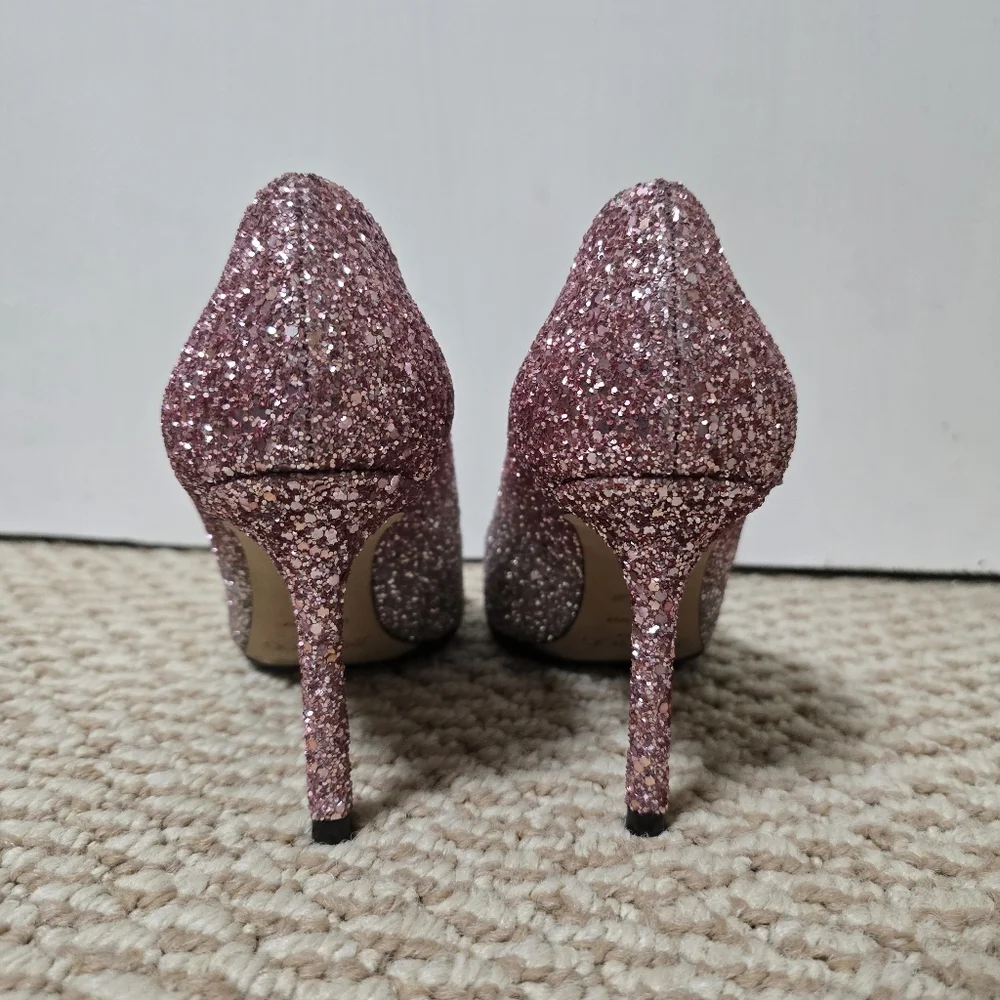 Jimmy Choo Romy 85 Glitter Pumps - Size 36 - Pink And Silver - Picture 10 of 14